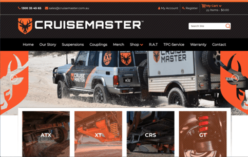 Cruisemaster website design for Automotive Customer Conversions